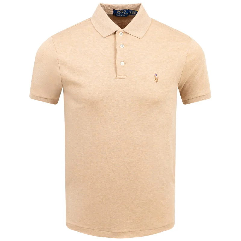 Polo Golf Slim Fit Cotton Polo Camel Heather - AW24