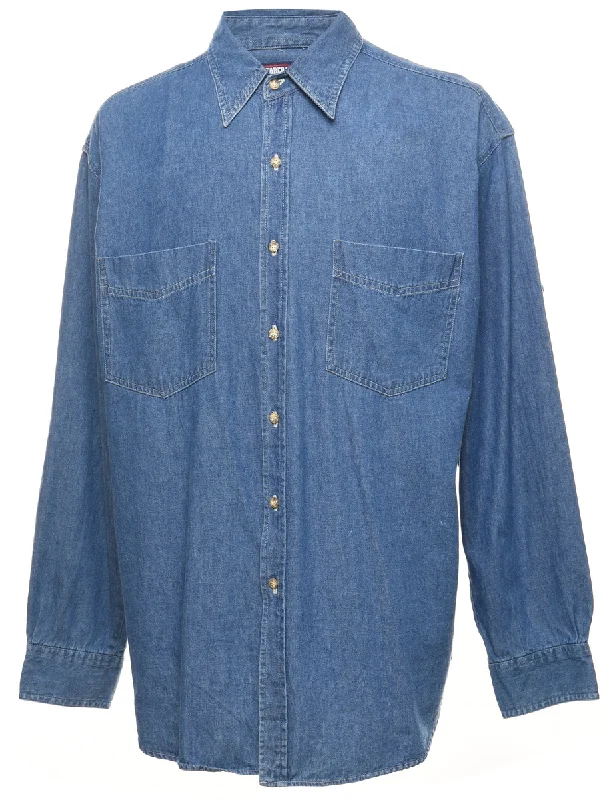 Faded Glory Medium Wash Denim Shirt - XL