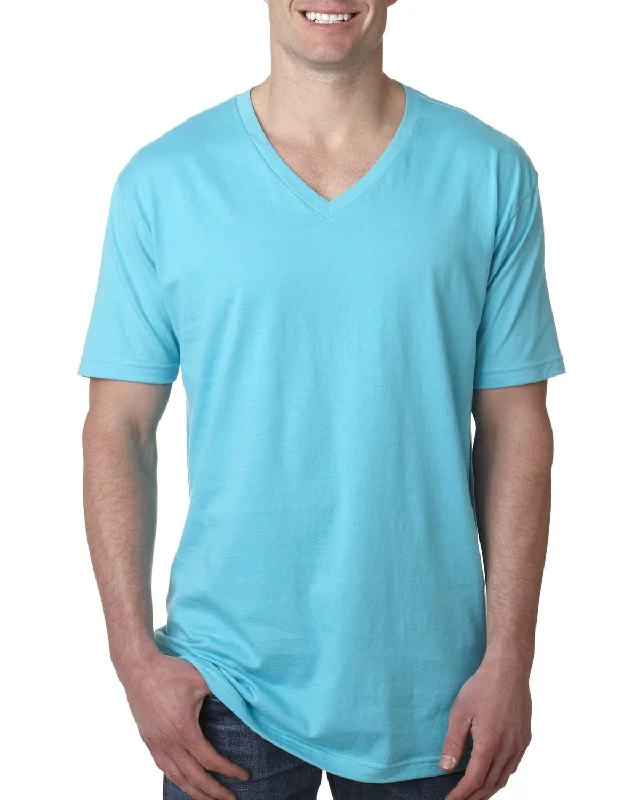 Next Level Mens Short Sleeve V-Neck Tee | Tahiti Blue