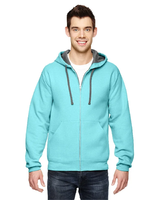 Fruit of the Loom Sofspun Full-Zip Hooded Sweatshirt | Scuba Blue