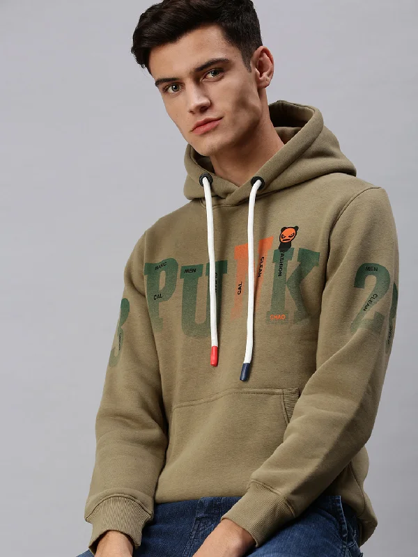 Men Hooded Graphic Print Multi Sweatshirt