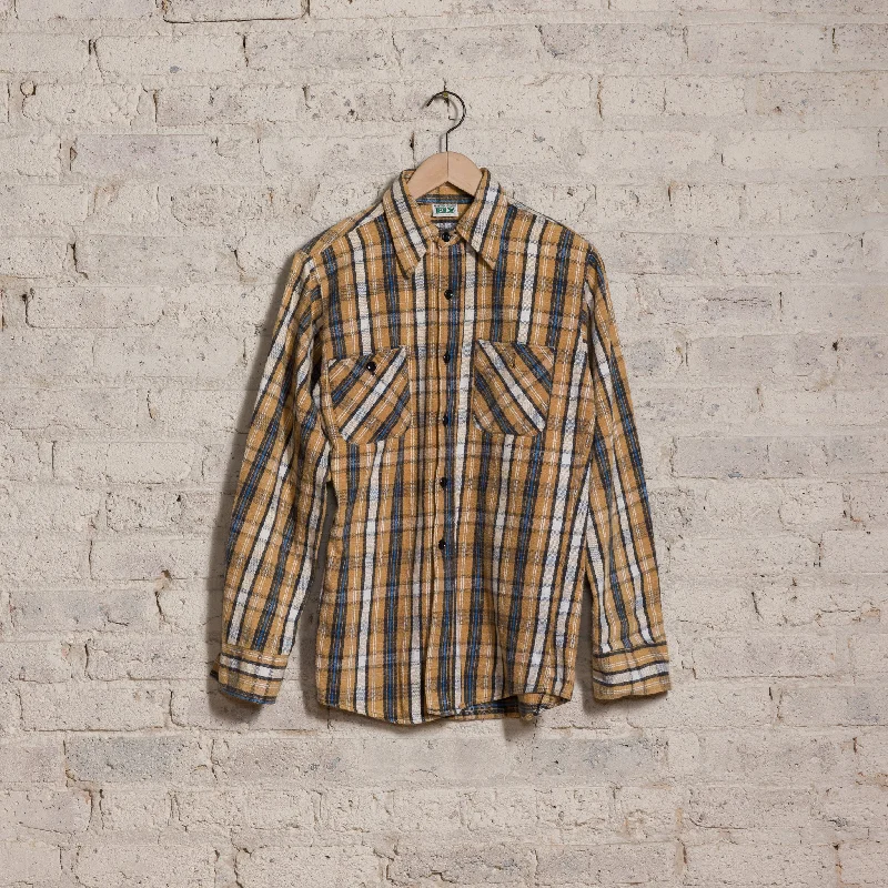 1970's Ely Check Flannel Shirt in Tan