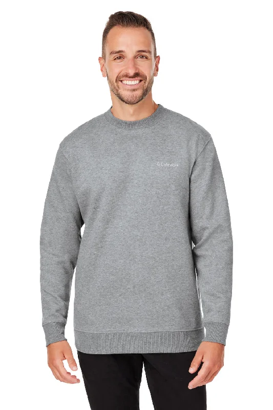 Columbia Mens Hart Mountain Long Sleeve Crewneck Sweater - Heather Charcoal Grey - Closeout