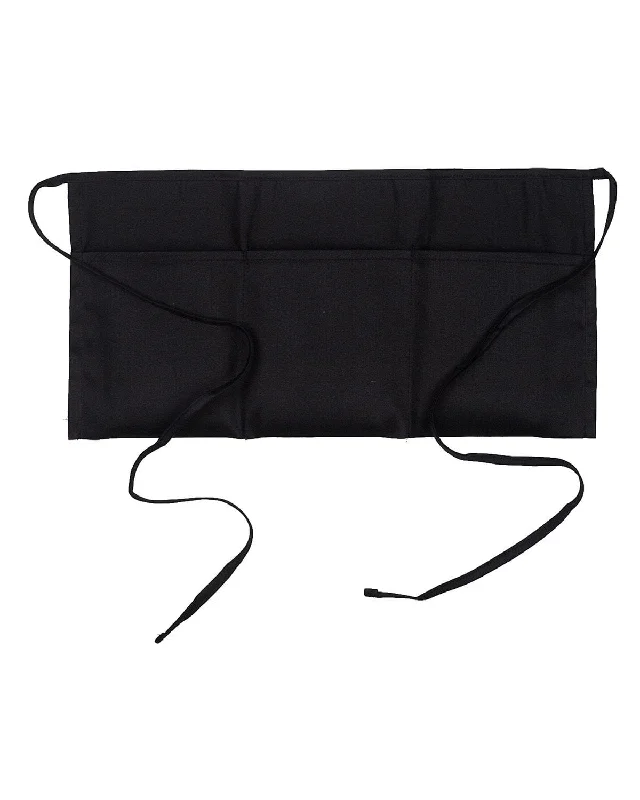 Big Accessories Three-Pocket Waist Apron | Black