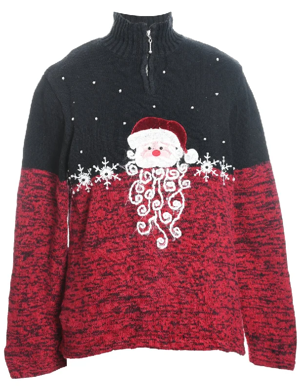 Festive Print Christmas Jumper - L