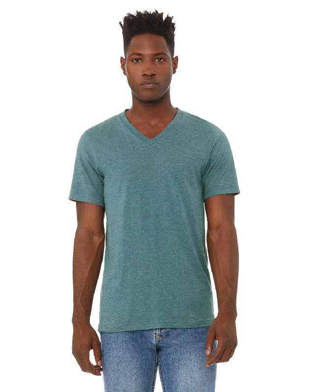 Bella+Canvas Unisex V-Neck T-Shirt | Hthr Deep Teal