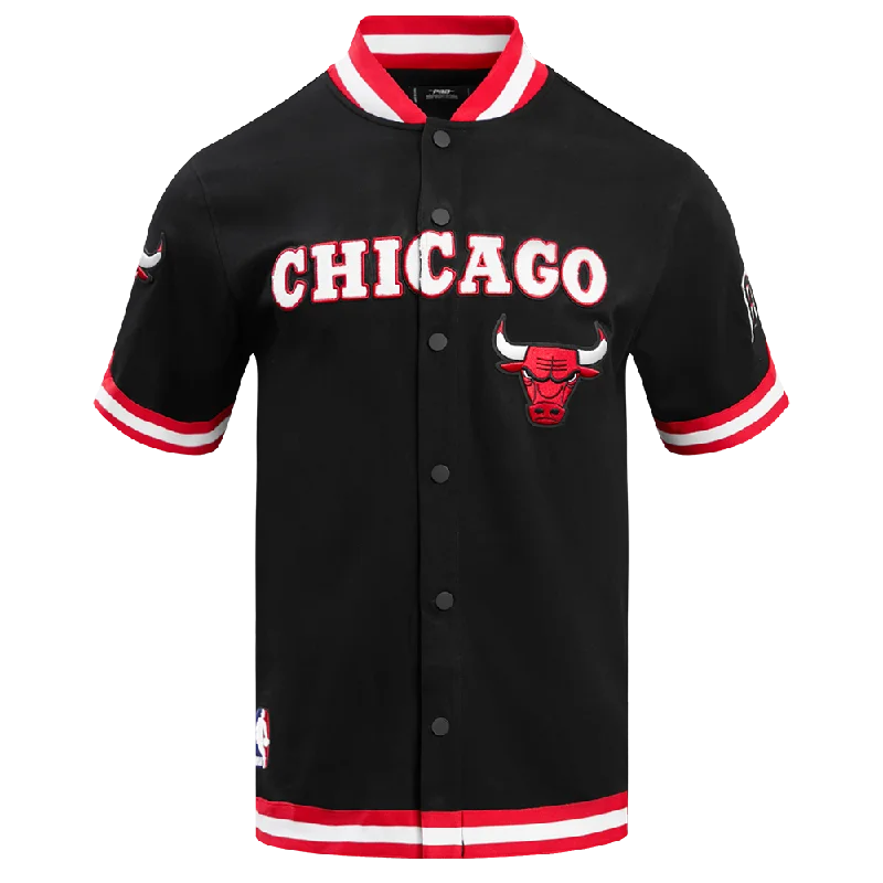 NBA CHICAGO BULLS CLASSIC MEN'S WARM UP JACKET (BLACK/RED)