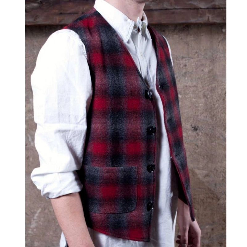 67 - Red Black Gray Muted Plaid