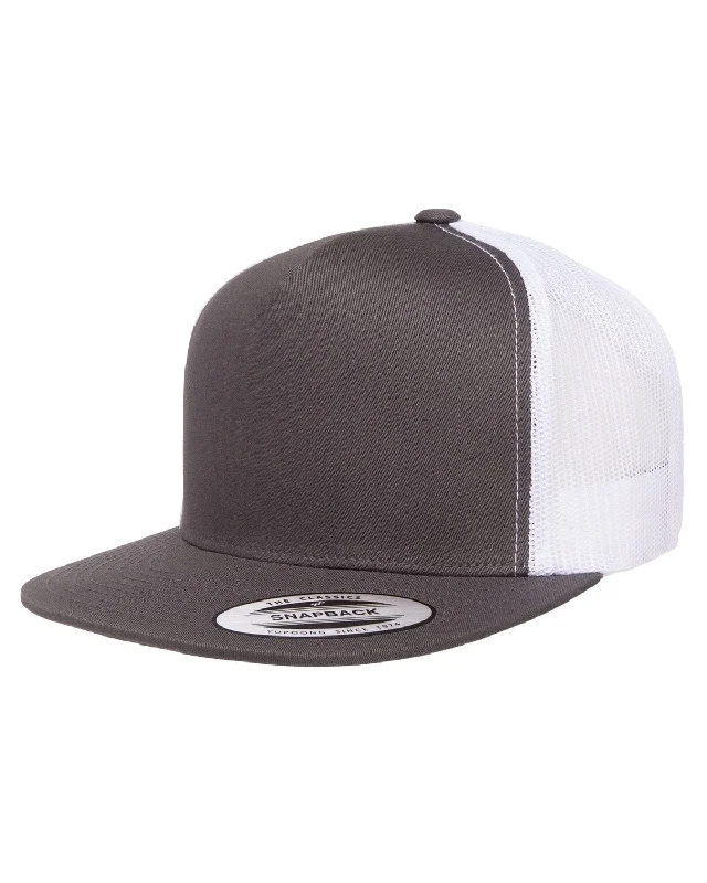 Yupoong Adult 5-Panel Classic Trucker Cap | Charcoal/ White