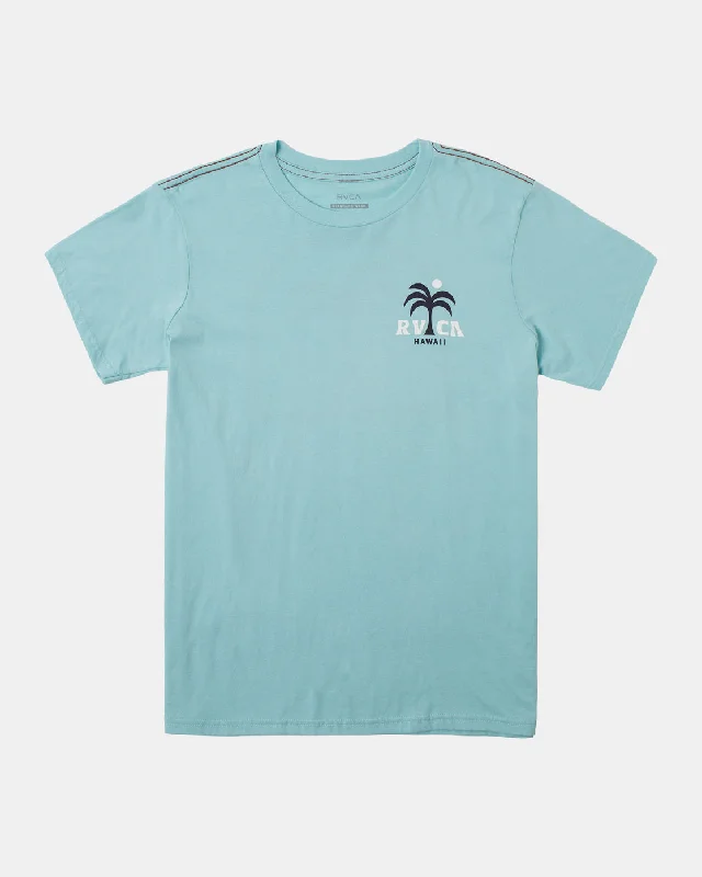 Hawaii Arc Palm Tee - Aqua Haze