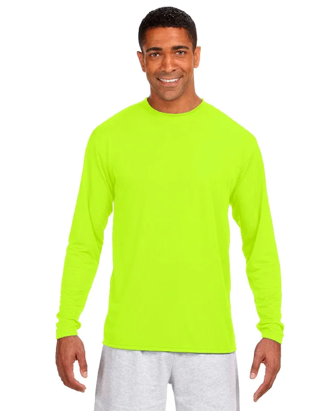 A4 Men's Cooling Performance Long Sleeve T-Shirt | Safety Yellow