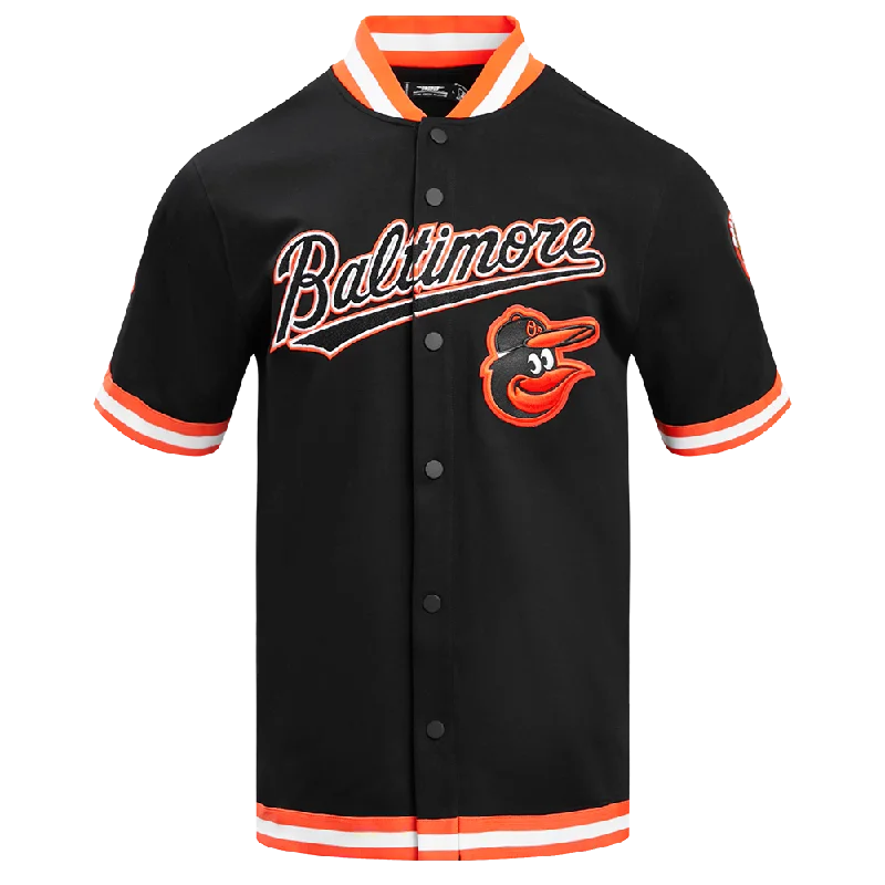 MLB BALTIMORE ORIOLES CLASSIC MEN'S WARM UP JACKET (BLACK/ORANGE)