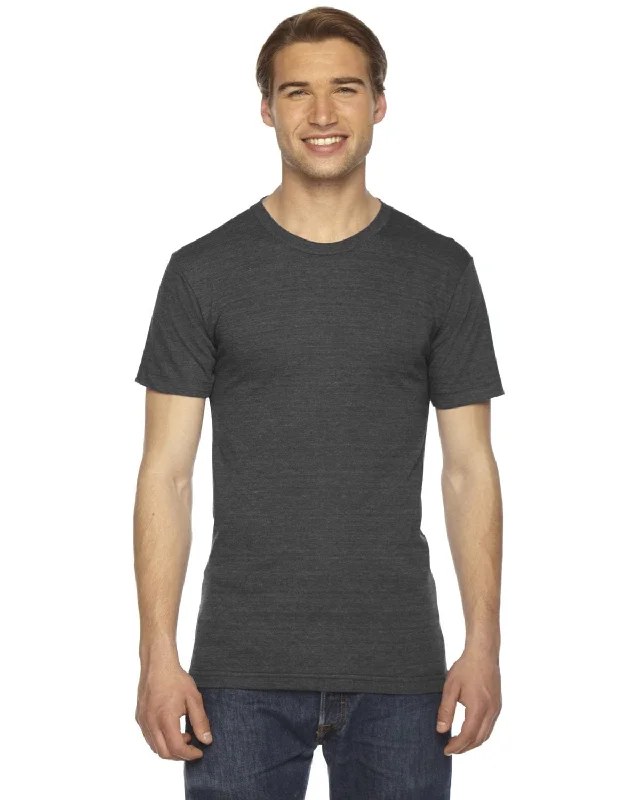 American Apparel Unisex Triblend Short Sleeve Track T-Shirt | Tri Black