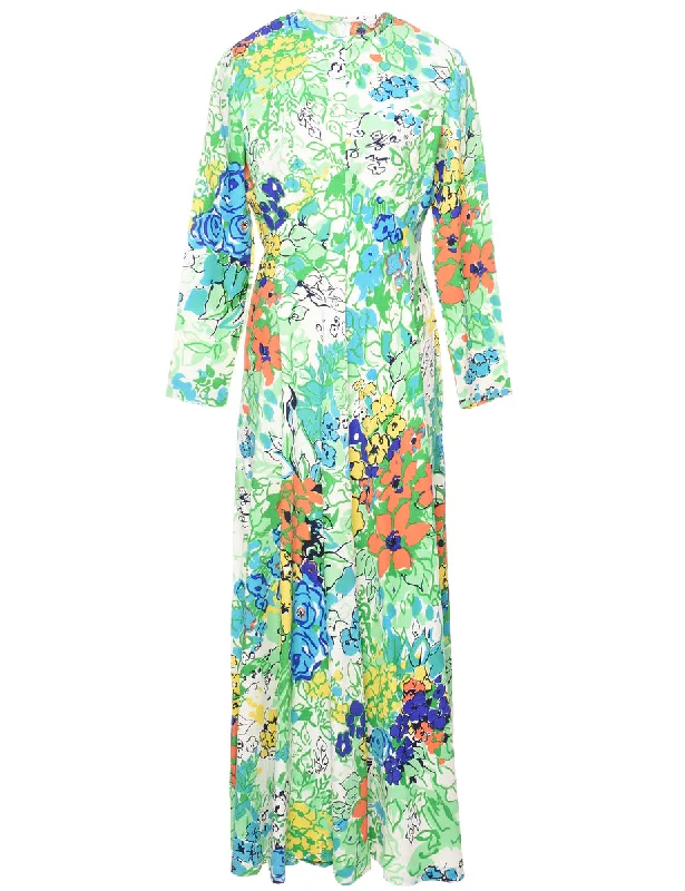 Floral Print Maxi Dress - M