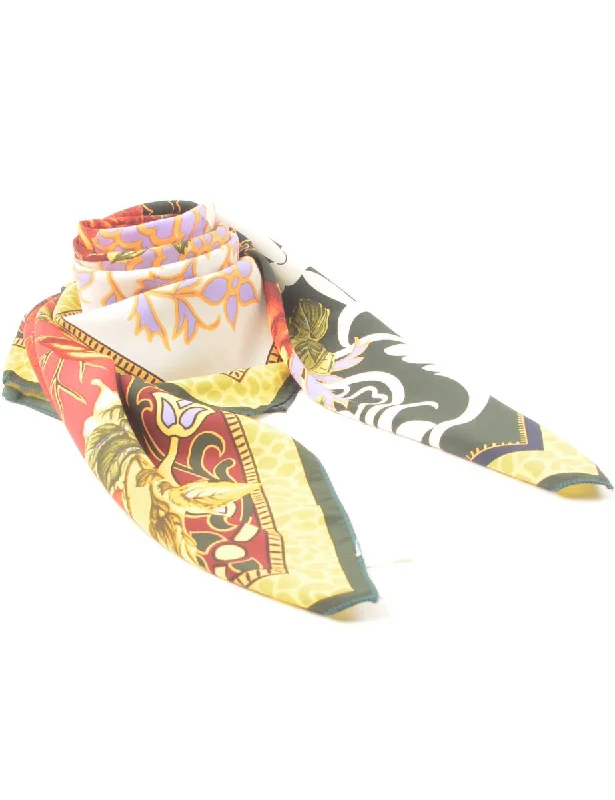 Floral Print Scarf - L