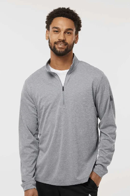 Adidas Mens UPF 50+ 1/4 Zip Sweatshirt - Grey Melange