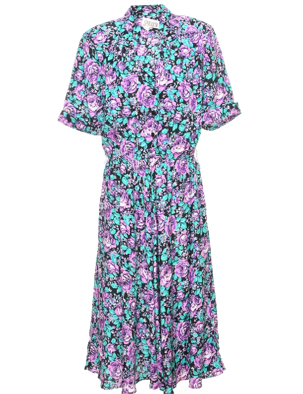 Floral Print Dress - L