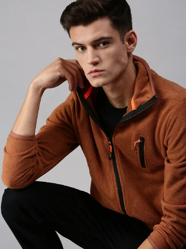 Men Solid Brown Sweatshirt