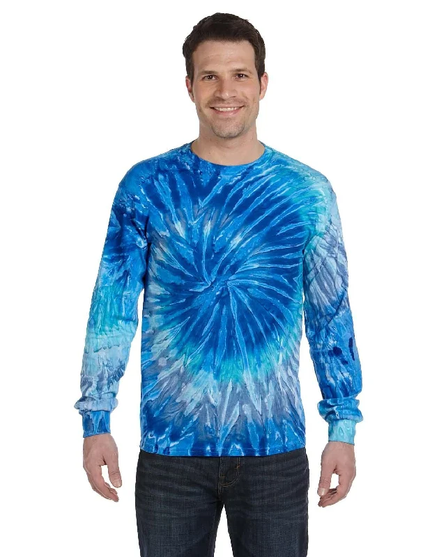 Tie-Dye 100% Cotton Long Sleeve Tie-Dyed T-Shirt | Blue Jerry