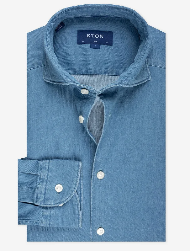 Denim Stretch Cotton Slim Fit Shirt