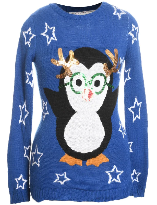 Festive Print Christmas Jumper - S