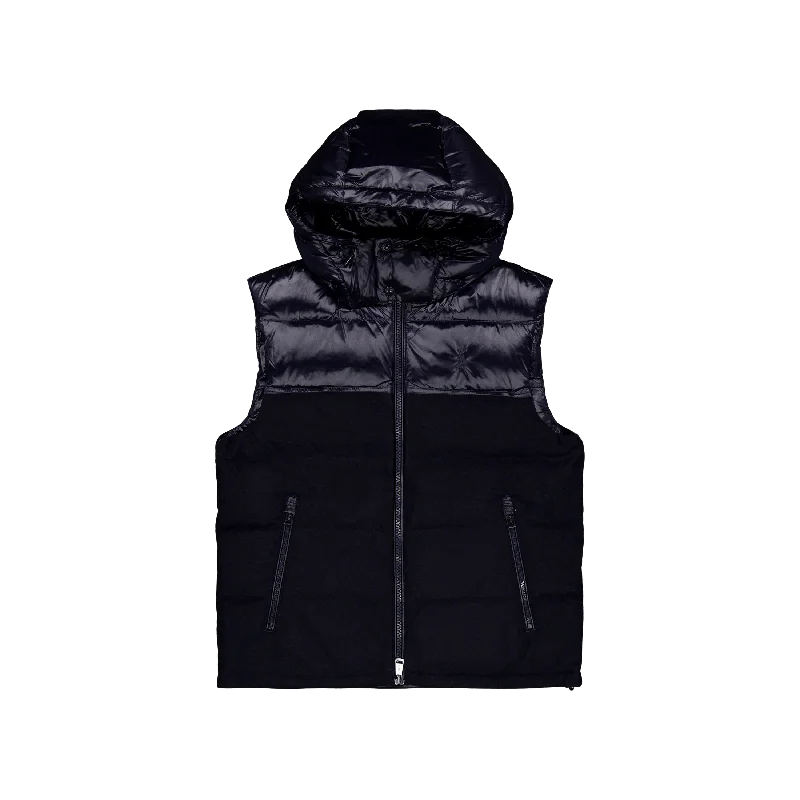 Water-Resistant Hybrid Down Vest Collection Nvy Glsy/Navy Wl