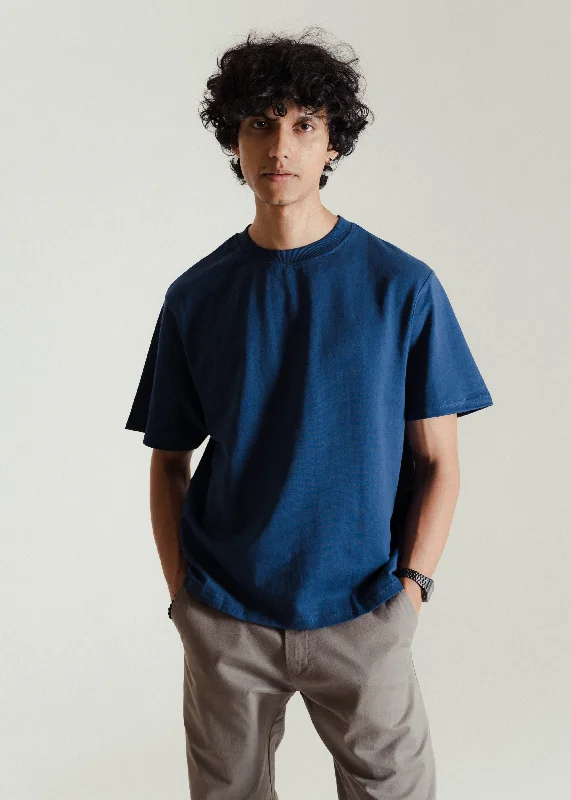 Dark Blue — Heavy Weight Cropped (Box Fit) T-shirt