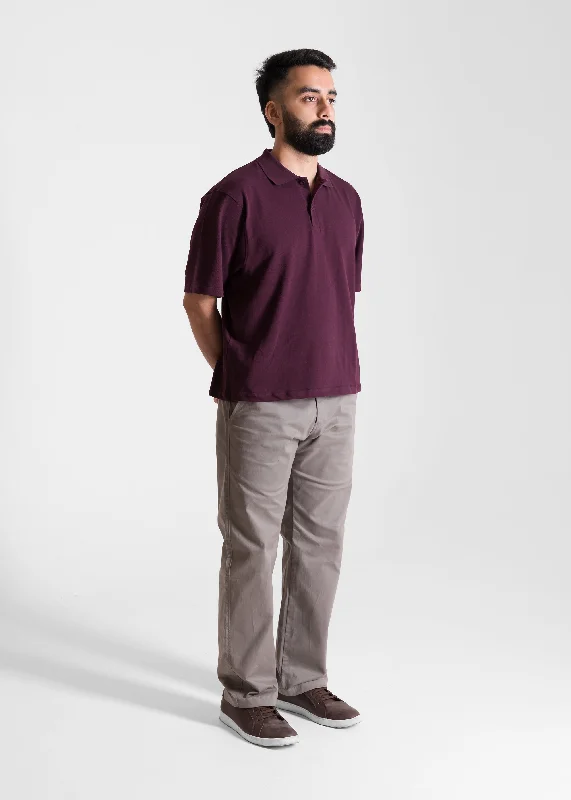 Wine — Cropped (Box Fit) Polo