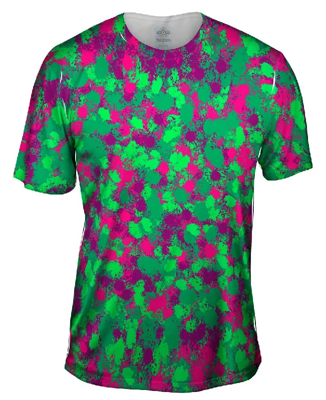 Paint Splatter Madness Green Pink