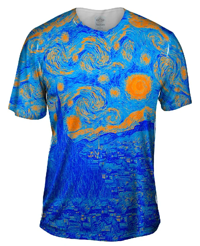 Pop Art - "Van Gogh Starry Night Orange Blue" (1889)